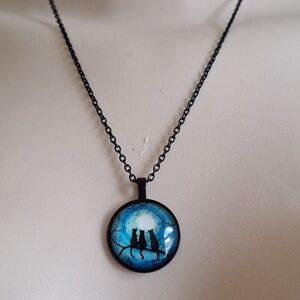🎁Blue Pendant Necklace Three Cats And The Moon FREE with Bundle Purchase